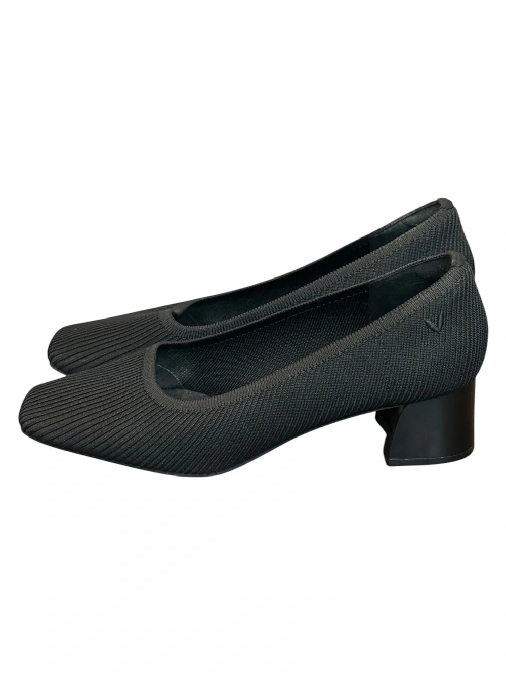 VIVAIA Megan Square-Toe Woven Chunky Block Heels Black Women’s US9/EU40 $179 - Picture 3 of 7